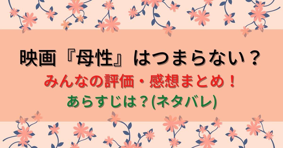 映画母性はつまらない 評価 感想まとめ あらすじは ネタバレ Eneru Blog